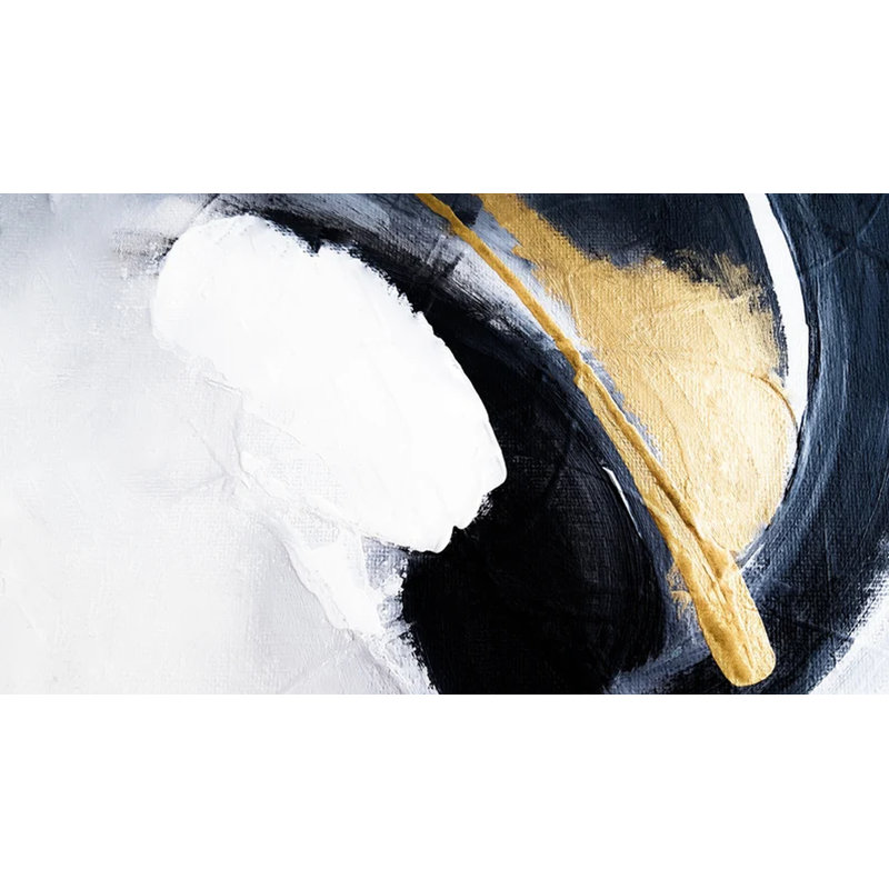 Murale coup de pinceau abstrait doré, L 96 po x l 108 po