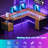 L-Shaped Computer Desk With Led Lights And Power Outlets, Gaming Desk With Monitor Stand,Home Office Writing Desk With 5 Fabric Cabinet And 1 Fabric File Cabinet-607965779