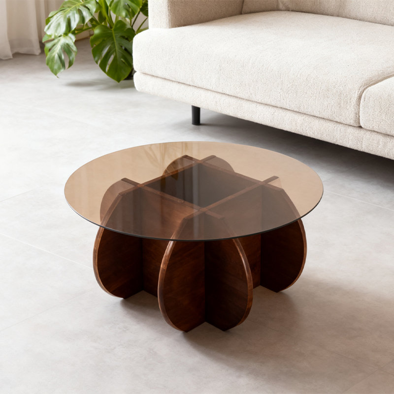 Contemporary Art-Inspired Coffee Table With Geometric Base