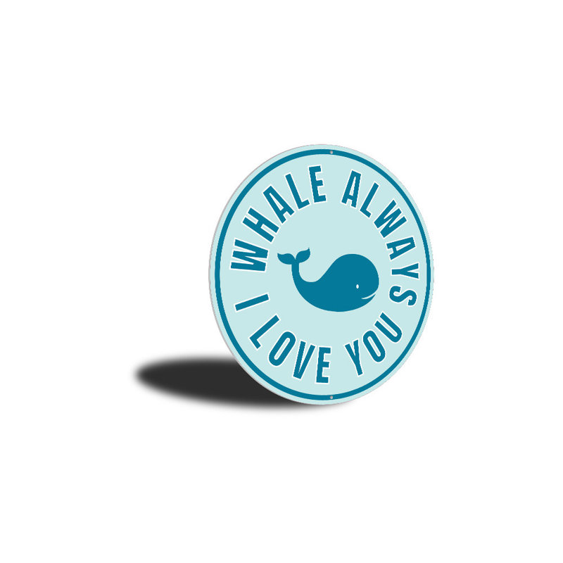 Plaque en aluminium «Whale Lover», H 18 po x l 18 po x P 0,06 po