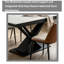 Table de salle à manger extensible de 71 po de largeur, table de cuisine extensible moderne, base en croix en X noir, plateau en marbre blanc brillant, sièges 6 à 8