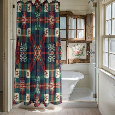 Rideau de douche standard 1 pièce Rustic Heritage Tartan