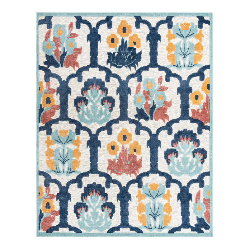 Hartin Indoor/Outdoor Rug Ivory, Rectangle 7'10" x 10'