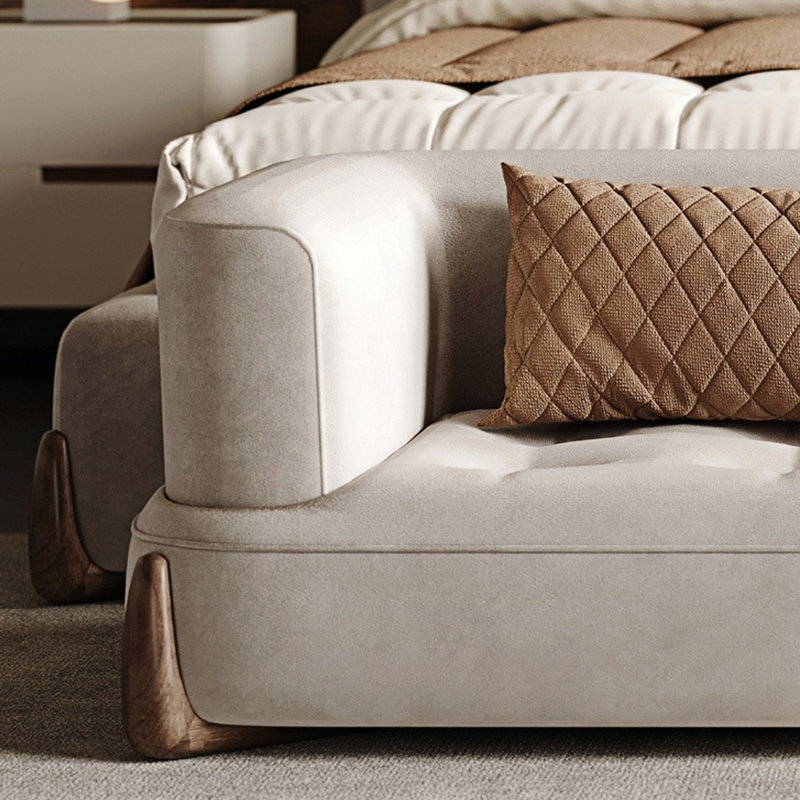 Banc rembourré en microfibre / microsuède de qualité exquise et confortable, H 21,65 po x l 59,05 po x P 23,62 po