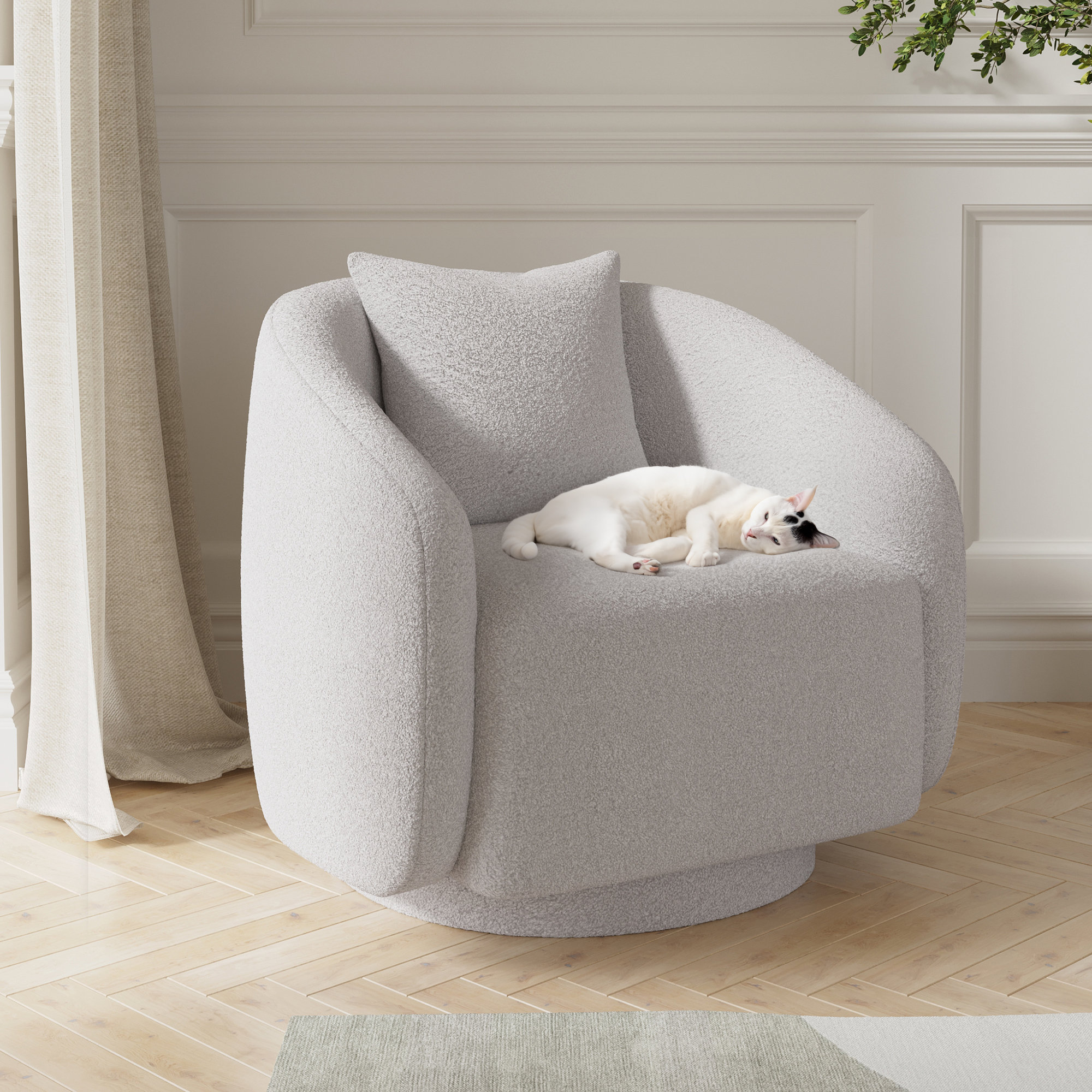 Accent Chair & Storable Ottoman Sherpa Chair w/Storage Ottoman - Plush & Space-Saving Design