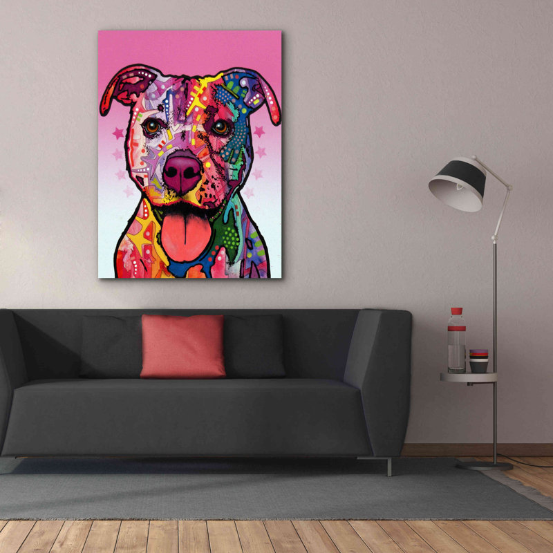 «Cherish the Pitbull», impression sur toile tendue