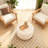 Upholstered Button Tufted Round Ottoman