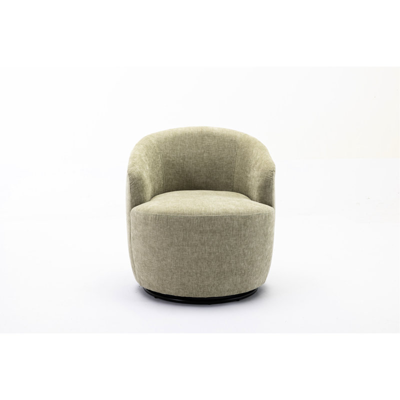 Fauteuil avec design moderne, fauteuil pivotant en tissu pivotant à 360 ° Chenille, pour un espace de vie élégant, Vert clair