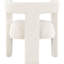 Chaise d'appoint blanche, design minimaliste moderne, revêtement Boucl, dossier ouvert arrondi, siège confortable, support à trois pieds, pour salle à manger, chaise contemporaine de 26 pouces de largeur avec siège monochrome