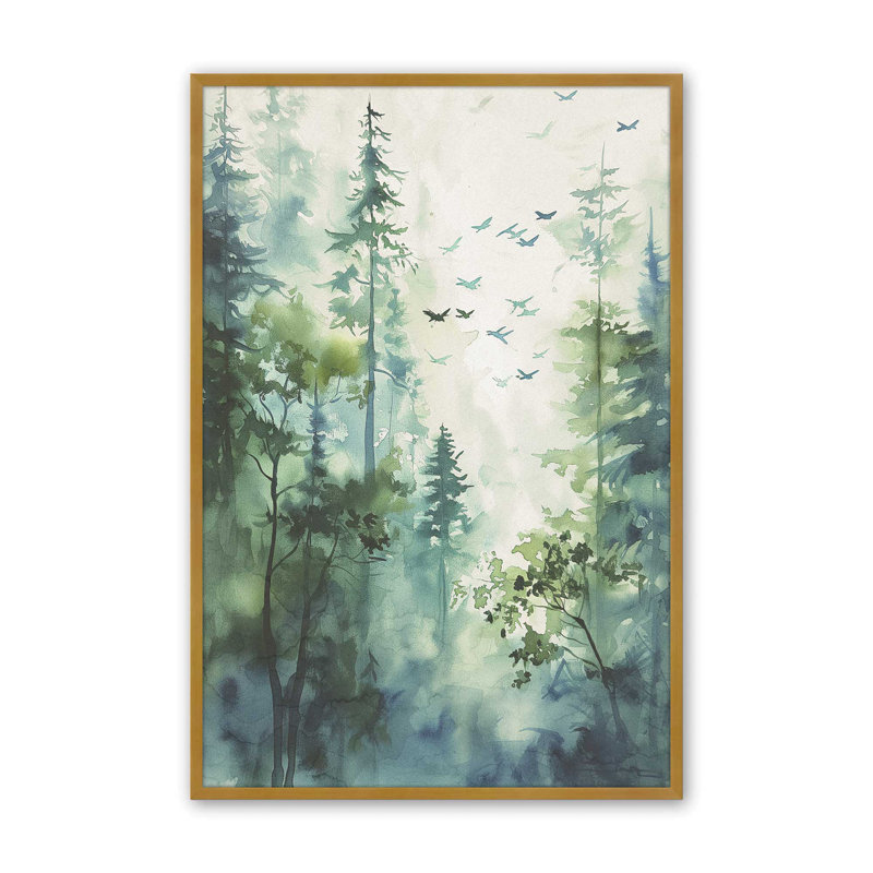«Serene Forest In Flight II», Or poli, H 37,25 po x l 25,25 po