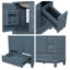Meuble-lavabo simple autoportant 24 po avec lavabo en céramique, armoire de rangement avec 3 tiroirs et porte-760764131-745314057