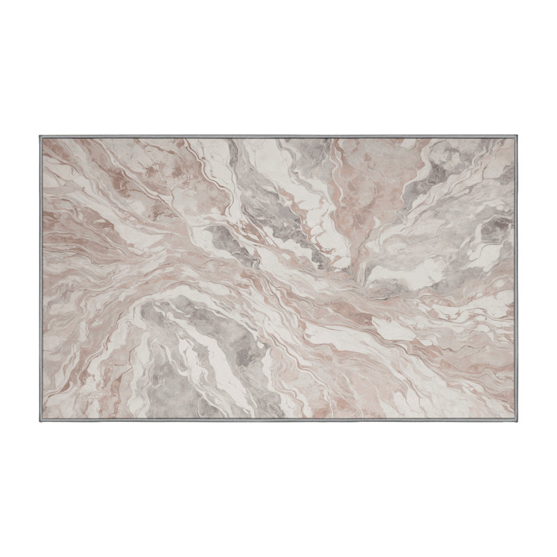 Machine Washable Gray Area Rug, Runner 2' x 4'