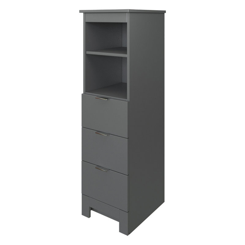 MagickWoods Elenis 14 W X 17 D X 49H Graphite Grey Linen Cabinet, Graphite Grey