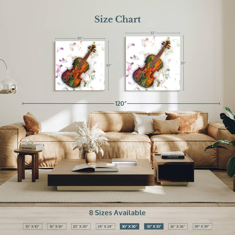 Violin Lessons, 33" H x 33" W