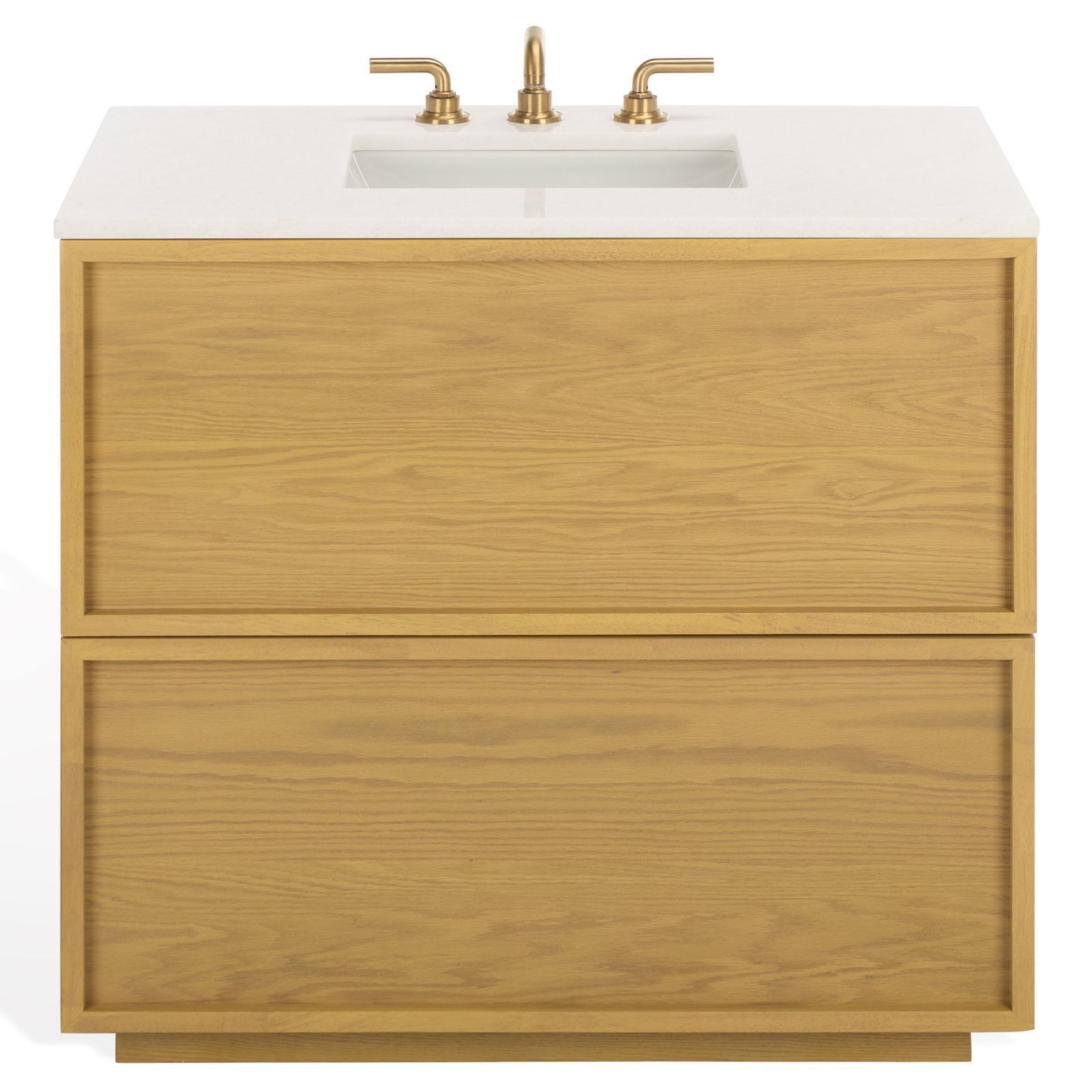 Hudson 36" Single Sink Bathroom Vanity with Marble Countertop, Natural
