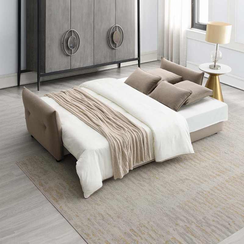 Canapé-lit 87,8 po Irina, tissu beige, Beige
