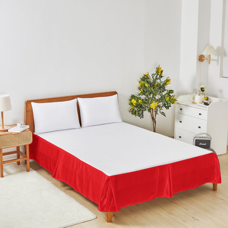 Tailored Bed Skirt, California King, Red