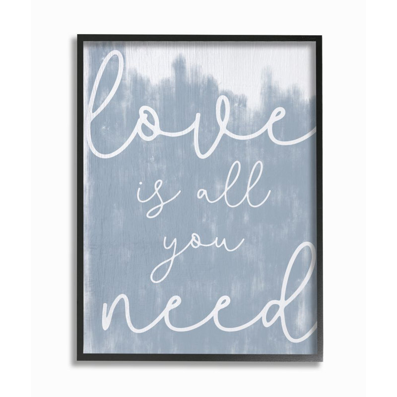 «Whimsical Love Is All You Need Script» par Becky Thorns - impression d'art graphique, Giclée encadrée noir minuit