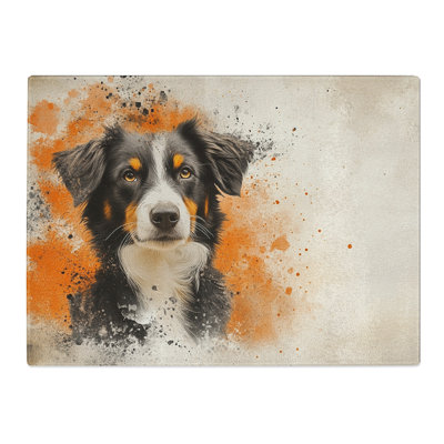 Border Collie Dog Vol.5  Glass Chopping Board