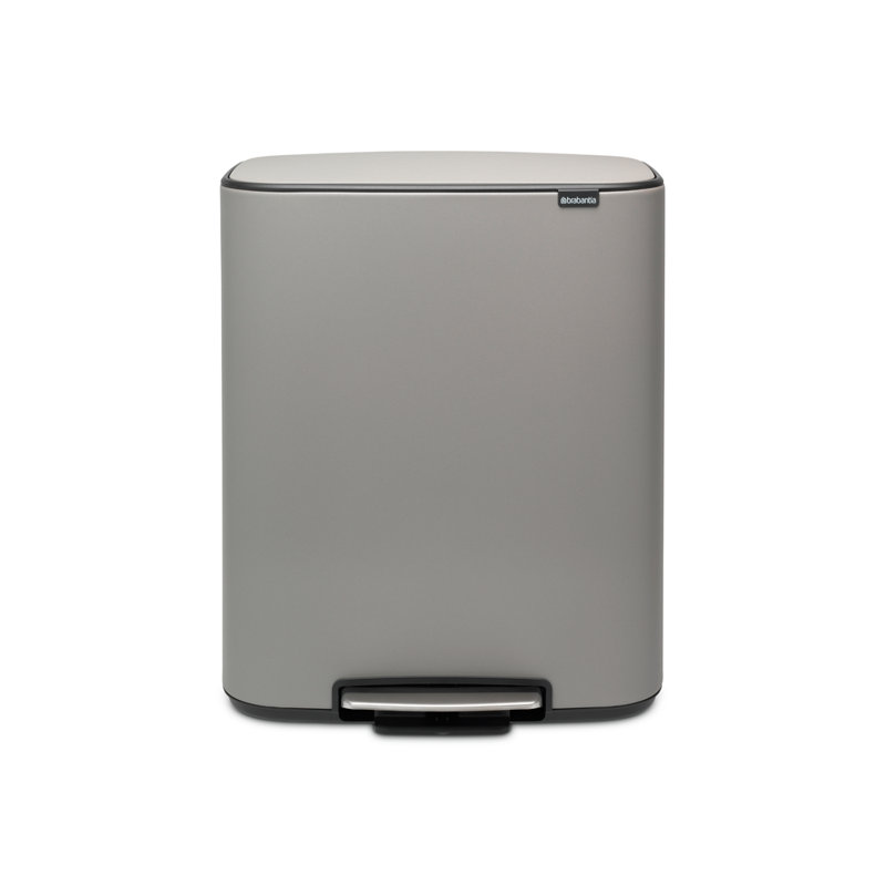 Poubelle à pédale 16 gallons (60 litres), Gris minerai de béton