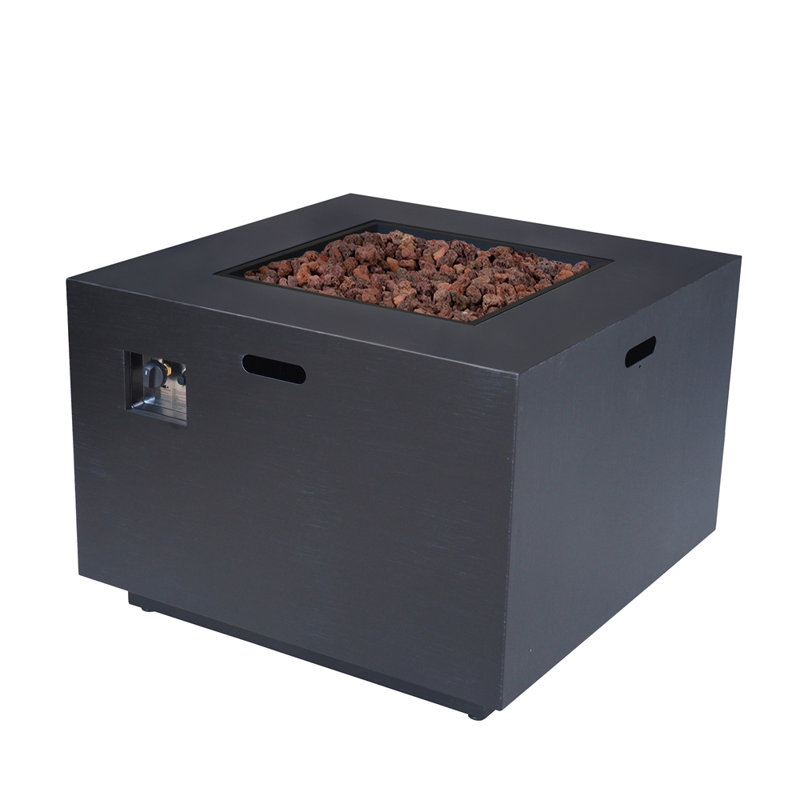 Square Iron Outdoor Propane Fire Pit With 50000 BTU Output And Concealed Tank Storage For Efficient And Comfortable Backyard Heating