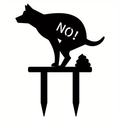 No Poop No Pee Dog Sign - Durable Metal Yard Sign to Stop Dogs from Pooping in Yard, Weatherproof Outdoor Warning Sign