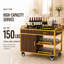 Chariot-bar roulant de 40 po de largeur avec armoire, tiroir et bassin de glace amovible
