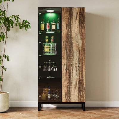 Modern Vertical Wine Cabinet With LED Lights by Latitude Run