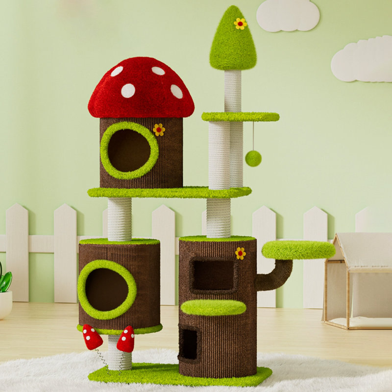 4 Tiers Cat Tree with Condons,Perch,Scratching Posts