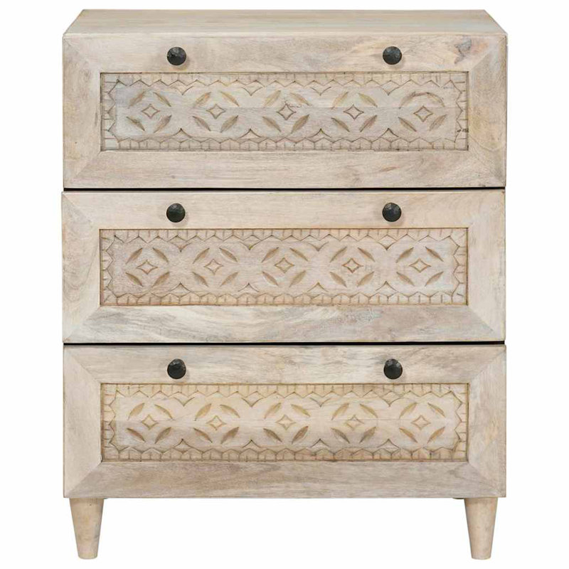 60cm Solid Wood Sideboard, White