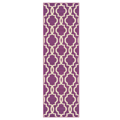 Tapis mauve crocheté et bouclé Van Buren