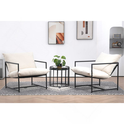 Sleek Modern Velvet Accent Chair, Metal Frame Contemporary Recliner with Deep Seating Cushion for Home Office