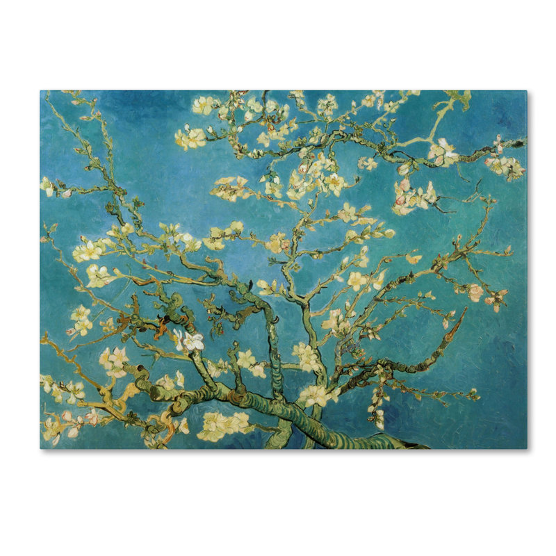 "Almond Branches In Bloom 1890" par Vincent van Gogh, reproduction d'art sur toile tendue, H 35 po x l 47 po x P 2 po