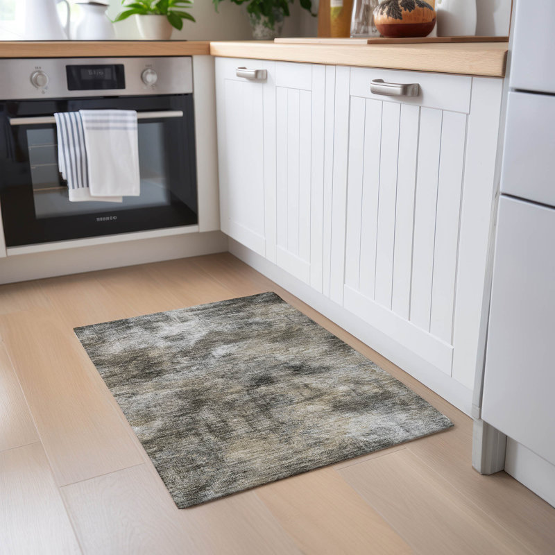 Ayannah Washable Abstract Indoor / Outdoor Rug, Rectangle 1'8" x 2'6"