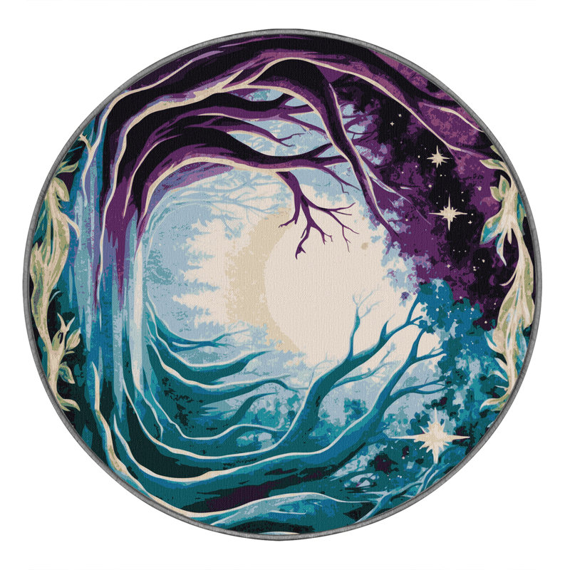 Moonlit Forest Rug, Round 7'