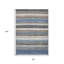 Tapis intérieur lavable rayé bleu 8 pi x 10 pi Denim