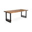 Bureau rectangulaire en bois massif noyer, noir-703504793