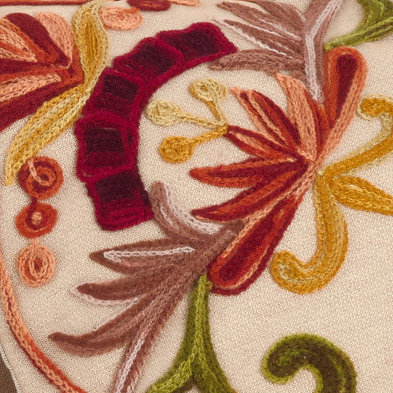 Kreutzer Cotton Floral Throw Pillow, Green/Yellow