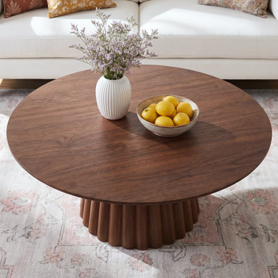 Table basse ronde en bois massif de 40 po Nook