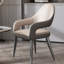 Ensemble de 2 fauteuils rembourrés de luxe en cuir et pieds en acier au carbone