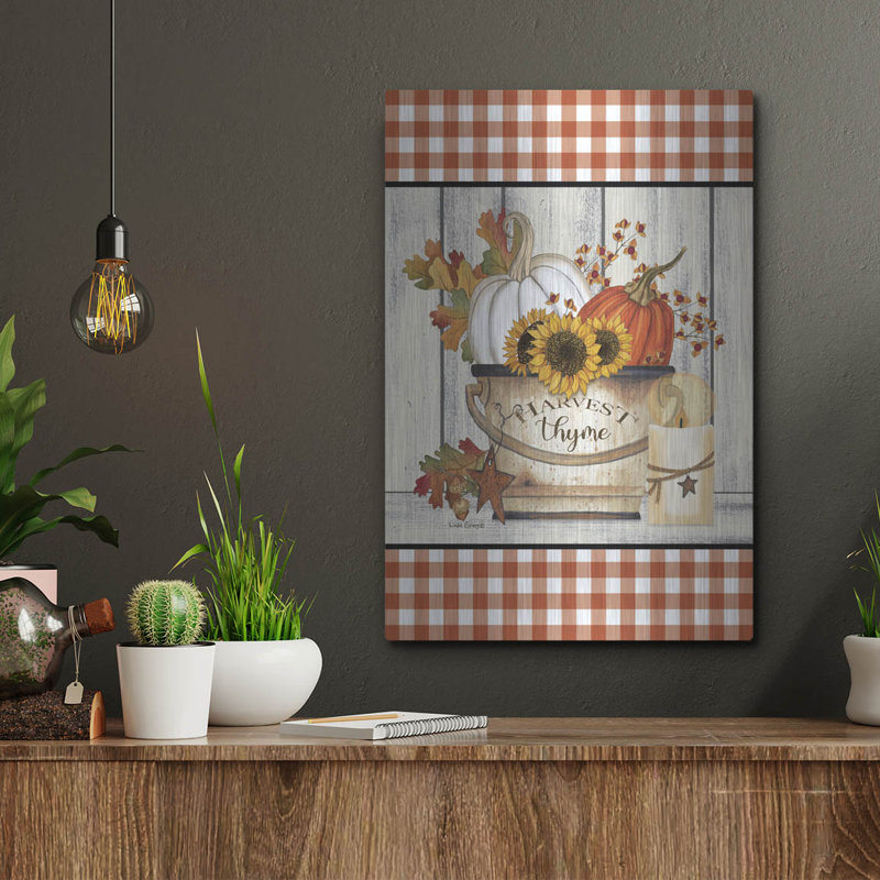 August Grove® «Harvest Thym» par Linda Spivey, art mural en métal, H 16 po x l 12 po