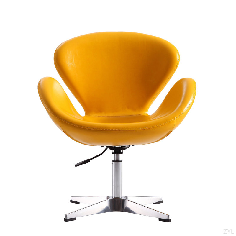 Chaise longue pivotante rembourrée Raspberry en jaune