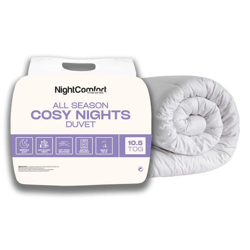 NightComfort Cosy Nights 10.5 Tog All Season Microfibre Duvet, Double