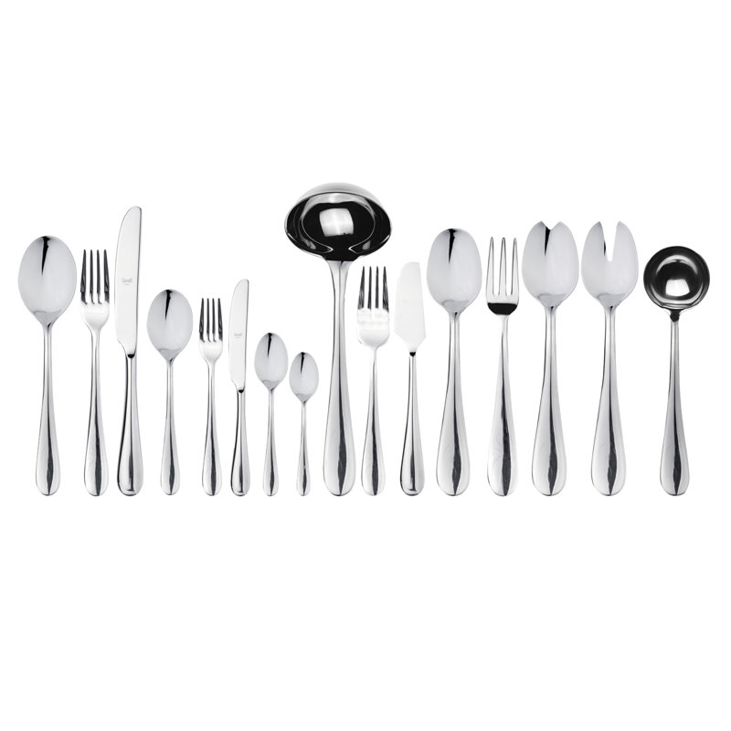 Natura 126 - Piece Stainless Steel Flatware Set - Service for 12, Silver