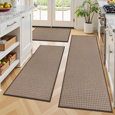 Woven Non-Slip Kitchen Mats (Set of 3)