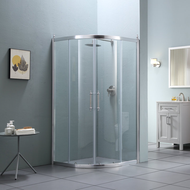 Cabine de douche d'angle semi-sans cadre avec barre de tour l 36 "x P 36" x H 75 "