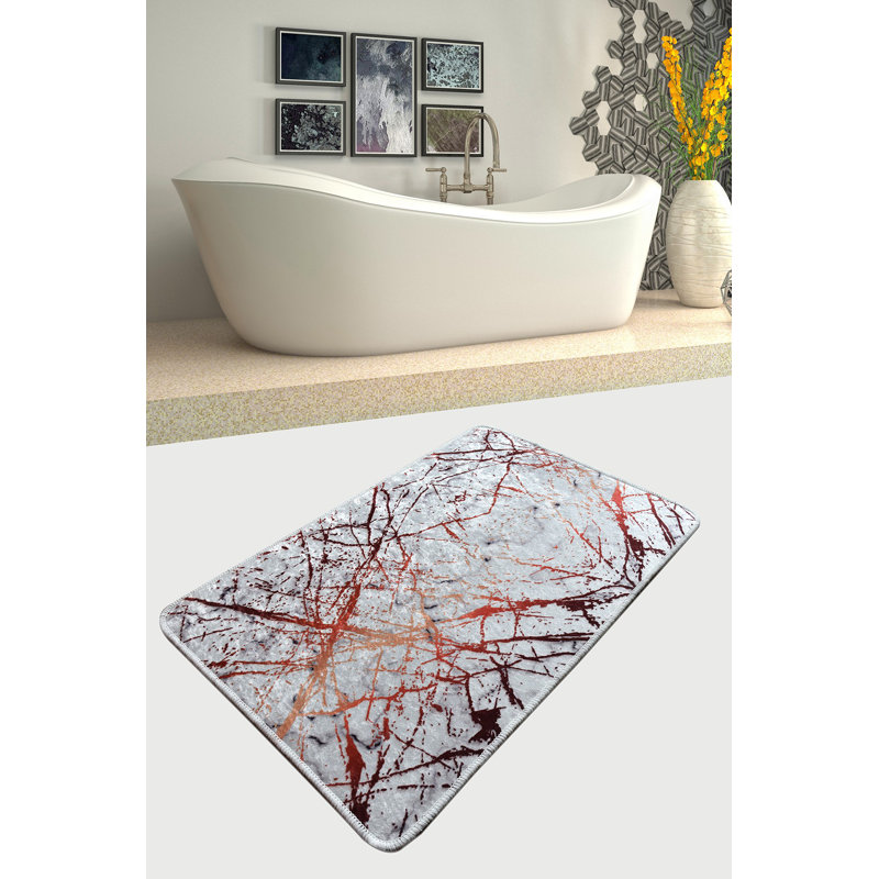 Tapis durable (3,3 x 5,9 pi), 100% polyester, d'une hauteur de poils de 0,4 po | Antibactérien, antidérapant, dessous lavable à la machine | Parfait pour le salon, la chambre à coucher et les endroits très passants, facile d'entretien et design élé