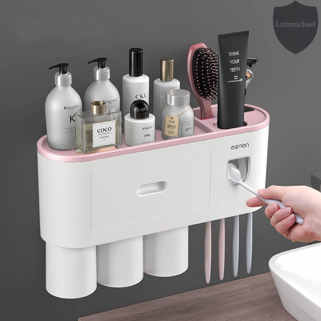 menggutong 2 Piece Automatic Toothbrush Holder with Toothpaste