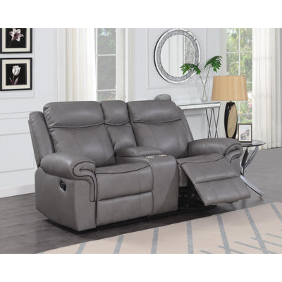 Upholstered Home Theater Seating with Cup Holder