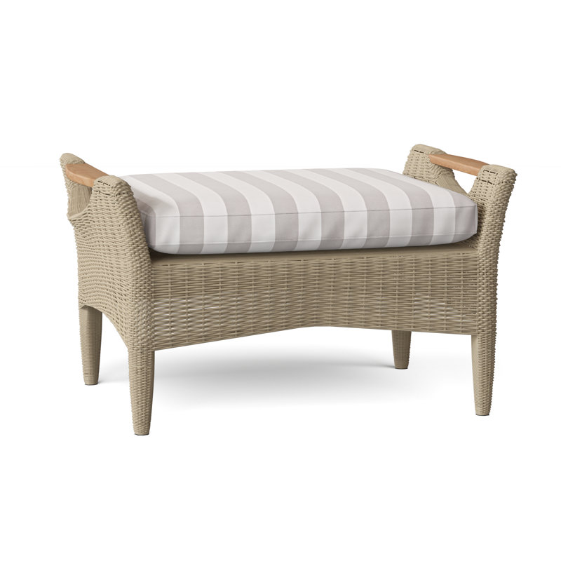 Culebra Rectangle Outdoor Sunbrella® Ottoman Patio Ottoman, Canvas Navy Sunbrella® Canvas, Culebra White
